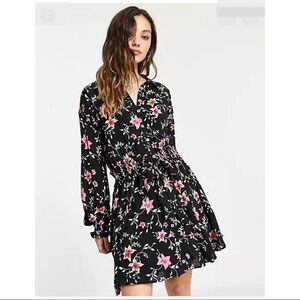 Free People Lighten Up Floral Mini Dress with belt NWOT size Small
